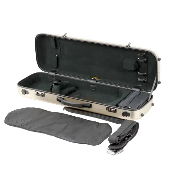 Violin case HQ Polycarbonate Oblong Brushed Silver and Black