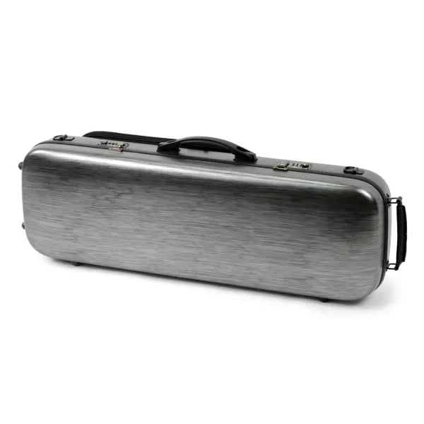 Violin case HQ Polycarbonate Oblong Brushed Silver and Black
